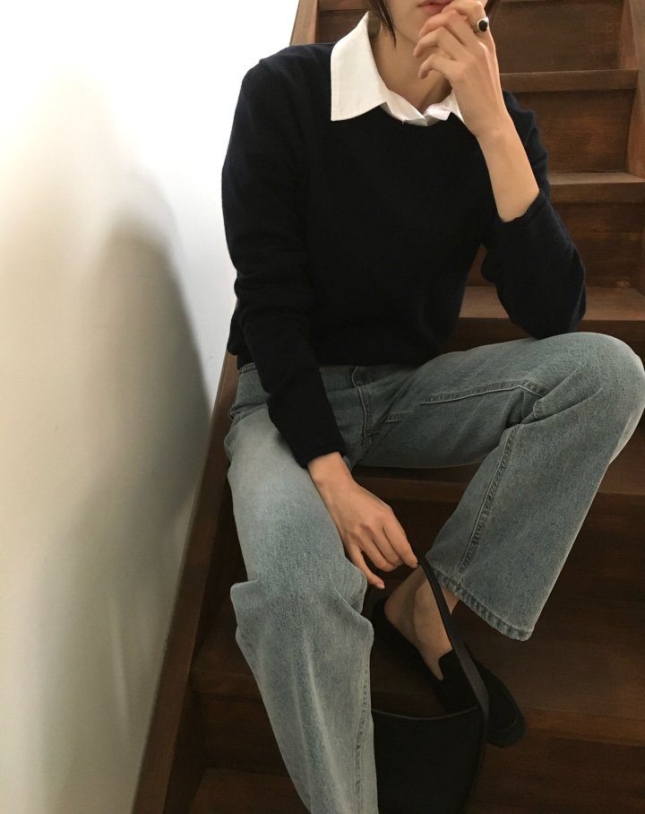 Moani - Korean Women Fashion - #thelittlethings - Wool Cashmere Double Lipped Round Neck Knit Pullover