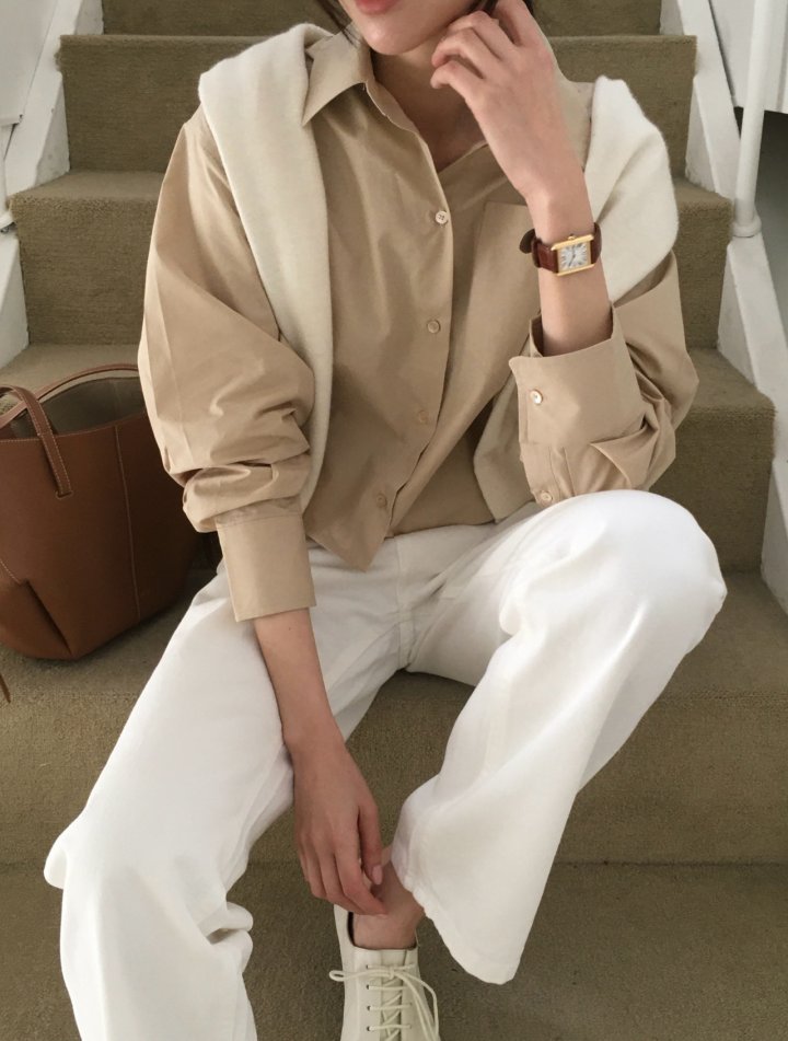 Moani - Korean Women Fashion - #vintagekidsstyle - Crop Pocket Shirt