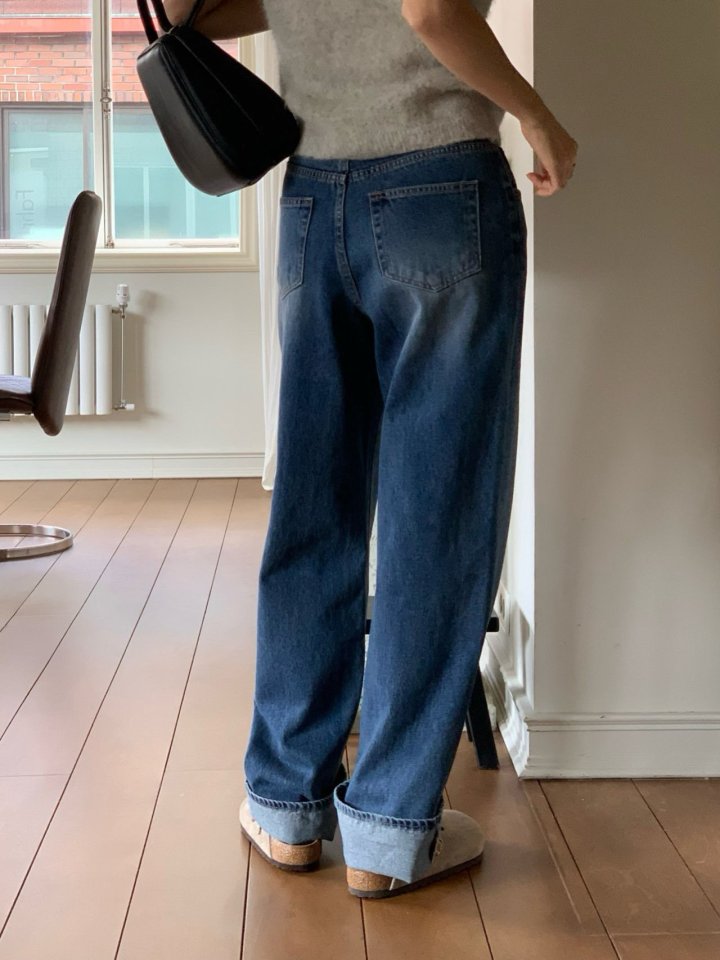 Moani - Korean Women Fashion - #womensfashion - Ayla Roll-up Wide Denim Pants - 11
