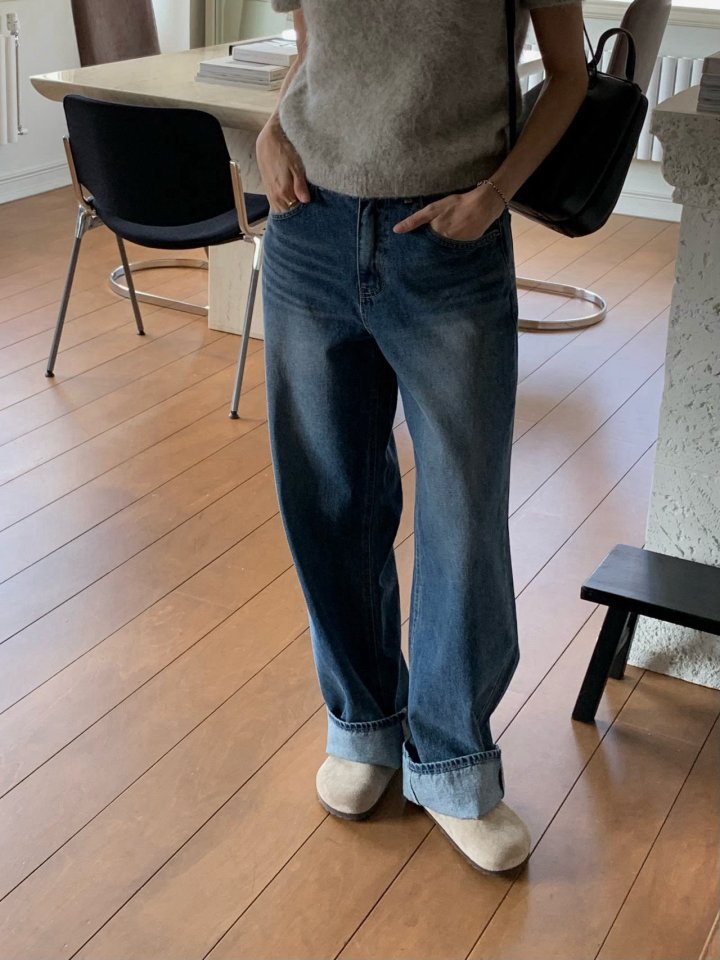 Moani - Korean Women Fashion - #womensfashion - Ayla Roll-up Wide Denim Pants - 7