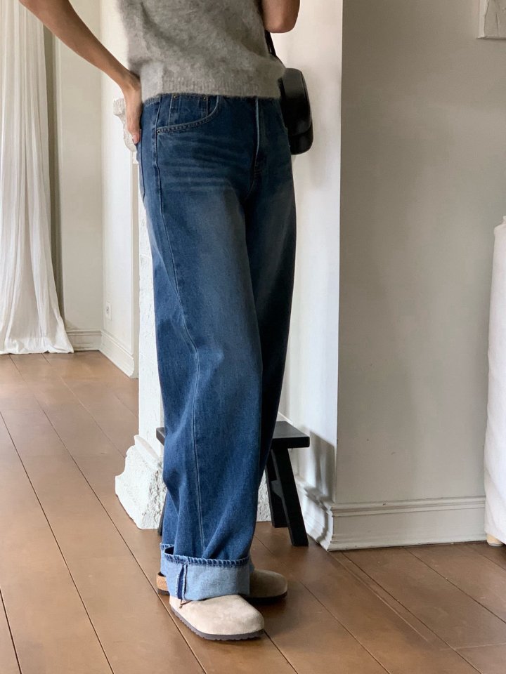 Moani - Korean Women Fashion - #womensfashion - Ayla Roll-up Wide Denim Pants - 9