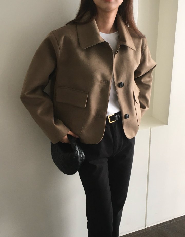 Moani - Korean Women Fashion - #womensfashion - Crop Suede Jacket - 5