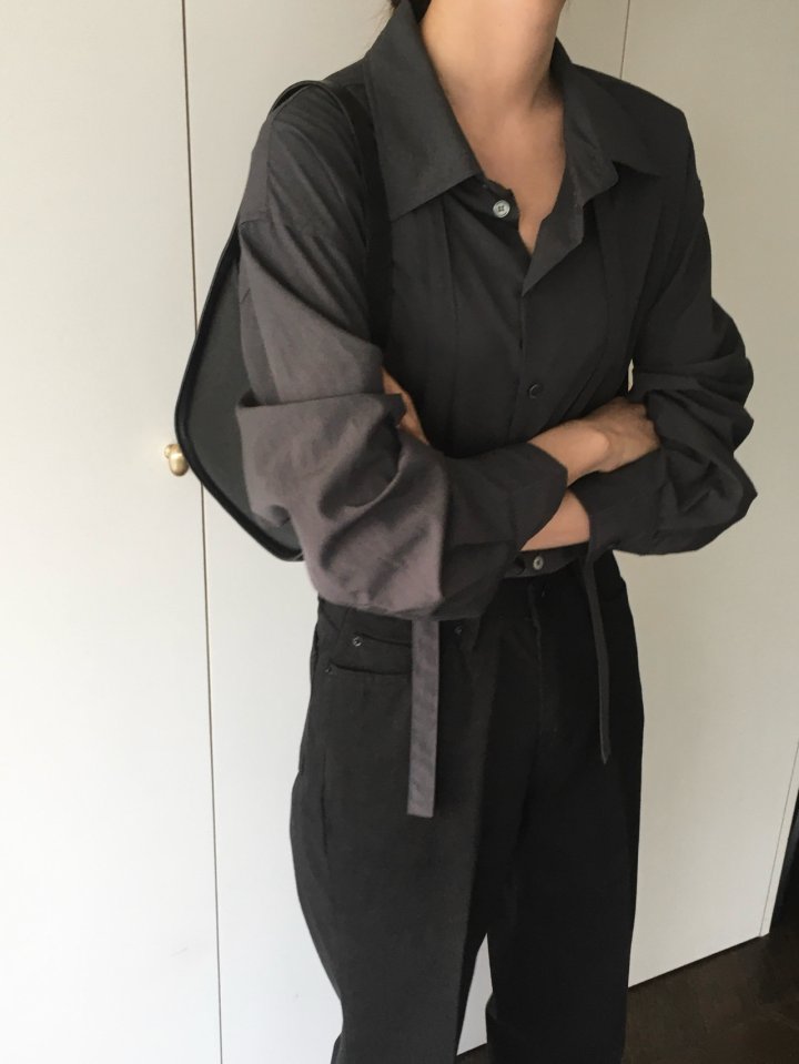 Moani - Korean Women Fashion - #womensfashion - Misty Over Tie Shirt