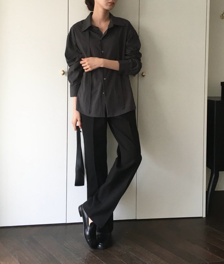 Moani - Korean Women Fashion - #womensfashion - Misty Over Tie Shirt - 7
