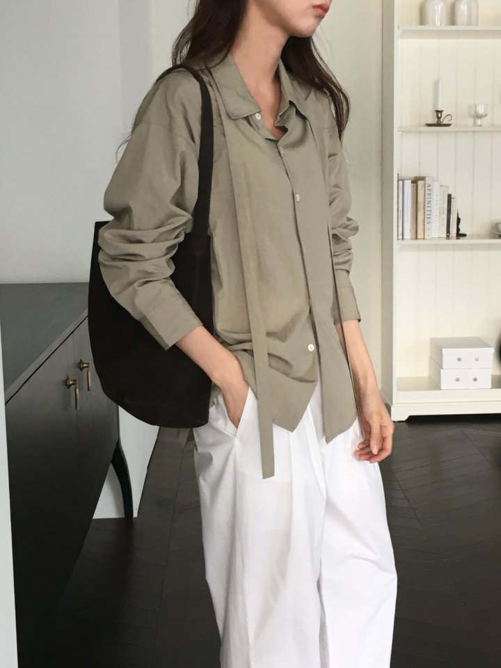 Moani - Korean Women Fashion - #womensfashion - Misty Over Tie Shirt - 6