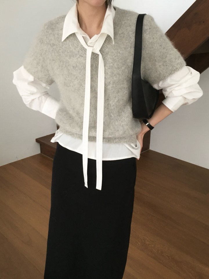 Moani - Korean Women Fashion - #womensfashion - Misty Over Tie Shirt - 11