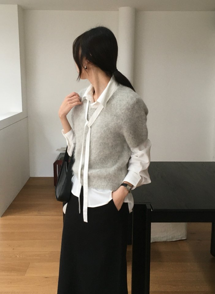 Moani - Korean Women Fashion - #womensfashion - Misty Over Tie Shirt - 5