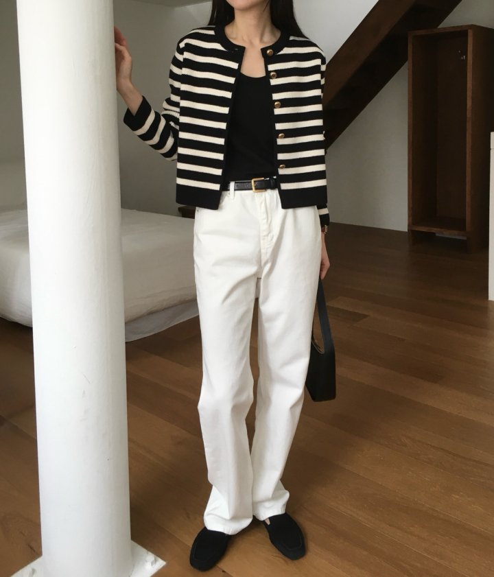 Moani - Korean Women Fashion - #womensfashion - French Stripe Cardigan - 6