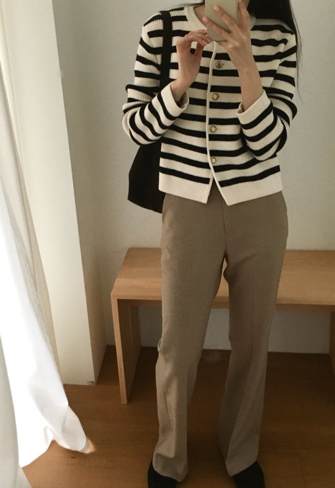 Moani - Korean Women Fashion - #womensfashion - French Stripe Cardigan