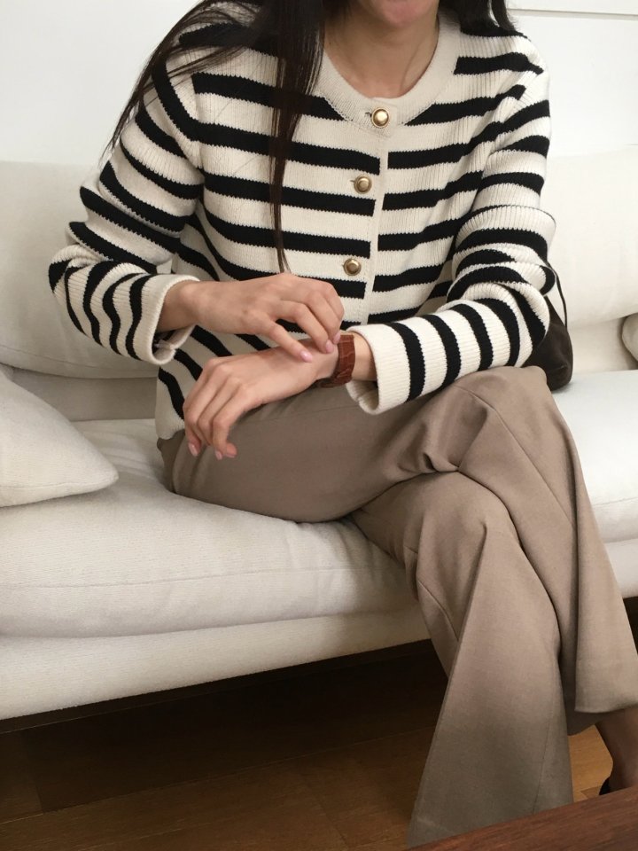Moani - Korean Women Fashion - #womensfashion - French Stripe Cardigan - 9