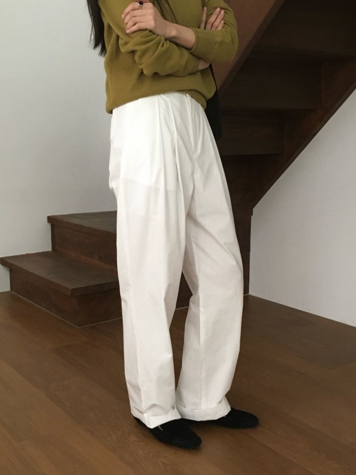 Moani - Korean Women Fashion - #womensfashion - Pintuck Cotton Wide Pants