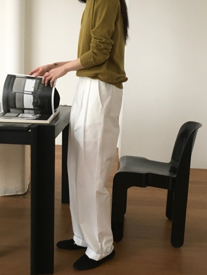 Moani - Korean Women Fashion - #womensfashion - Pintuck Cotton Wide Pants - 7