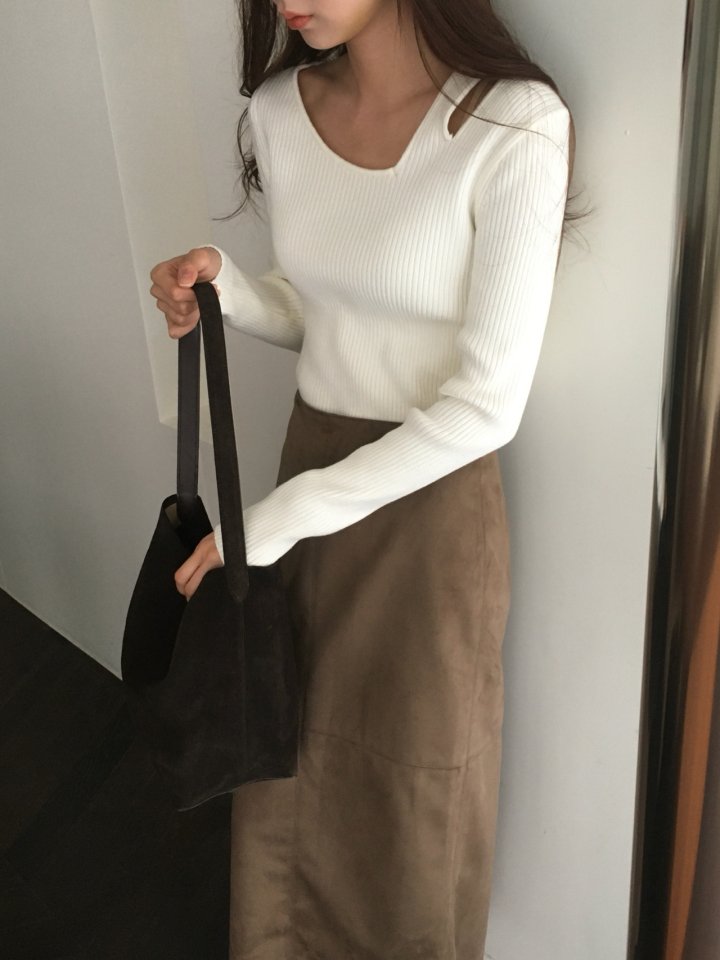 Moani - Korean Women Fashion - #momslook - Unbalanced Shoulder Cut-out Knit Top - 4