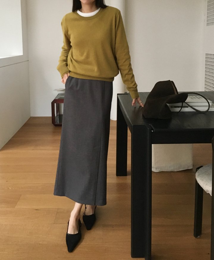 Moani - Korean Women Fashion - #womensfashion - Wool Cashmere Double Lipped Round Neck Knit Pullover - 8