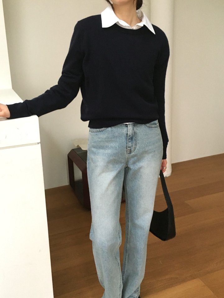 Moani - Korean Women Fashion - #womensfashion - Wool Cashmere Double Lipped Round Neck Knit Pullover - 7