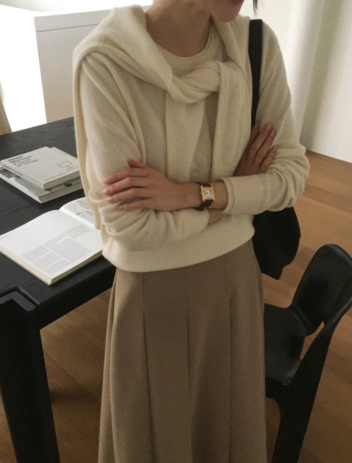 Moani - Korean Women Fashion - #womensfashion - Wool Cashmere Double Lipped Round Neck Knit Pullover - 11