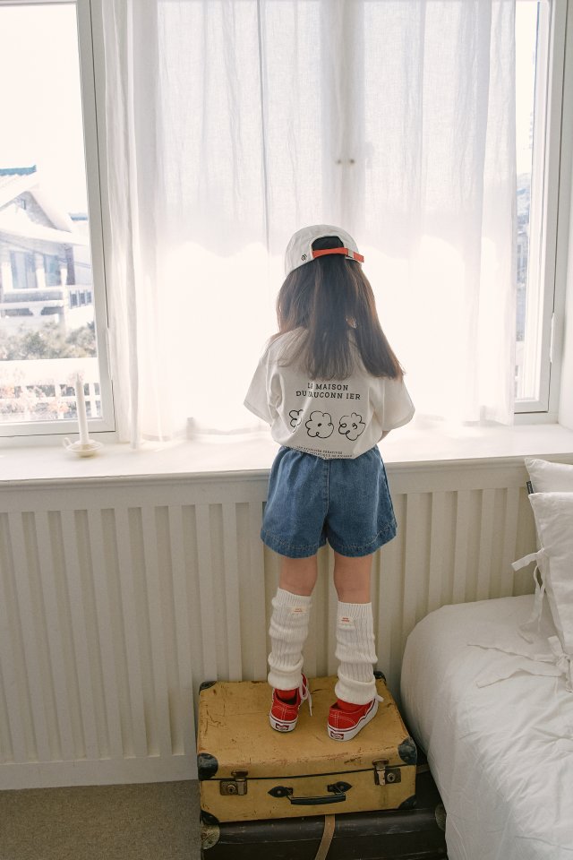 Momo Ann - Korean Children Fashion - #kidzfashiontrend - Wrap Jeans Shorts - 4