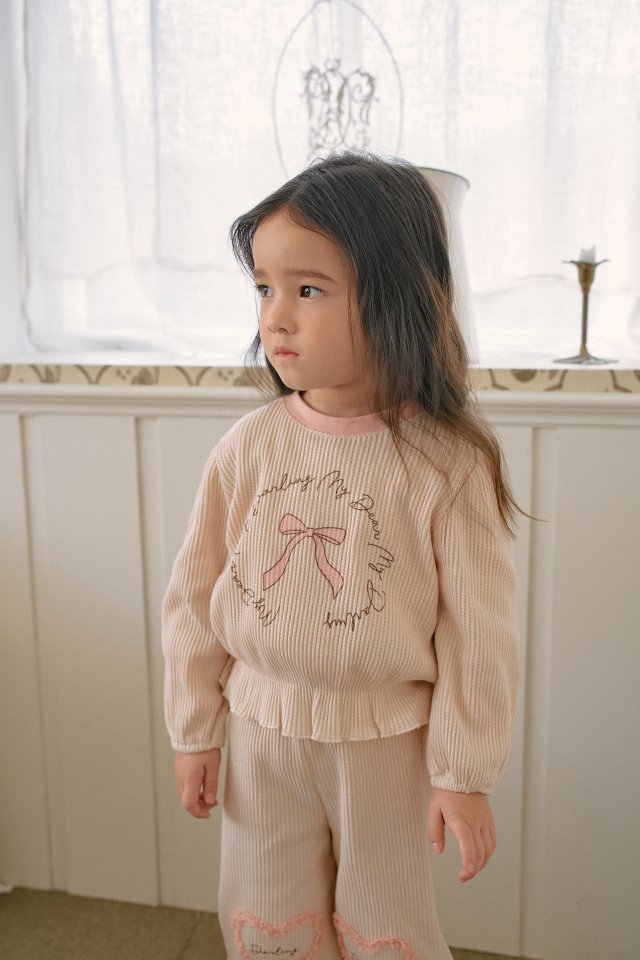 Momo Ann - Korean Children Fashion - #designkidswear - Waffle Top Bottom Set - 5