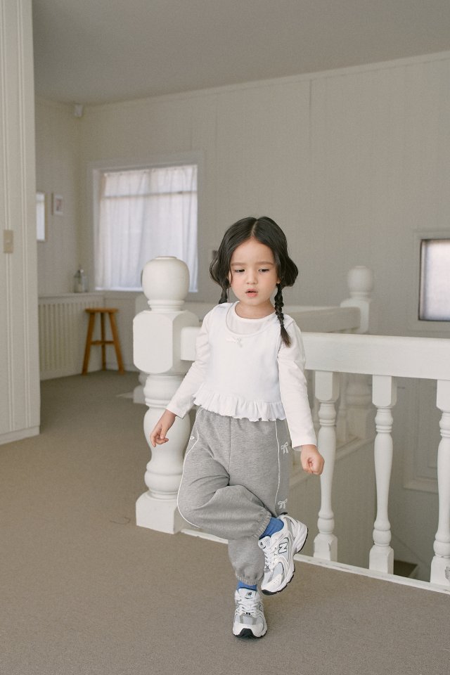 Momo Ann - Korean Children Fashion - #kidsstore - Ribbon Jogger Pants - 7