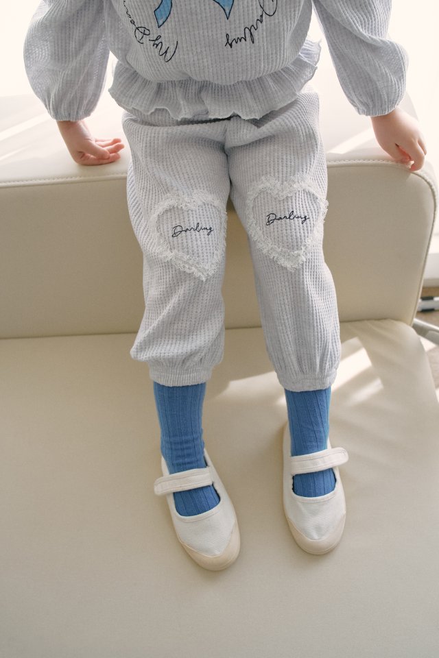 Momo Ann - Korean Children Fashion - #kidzfashiontrend - Waffle Top Bottom Set - 10