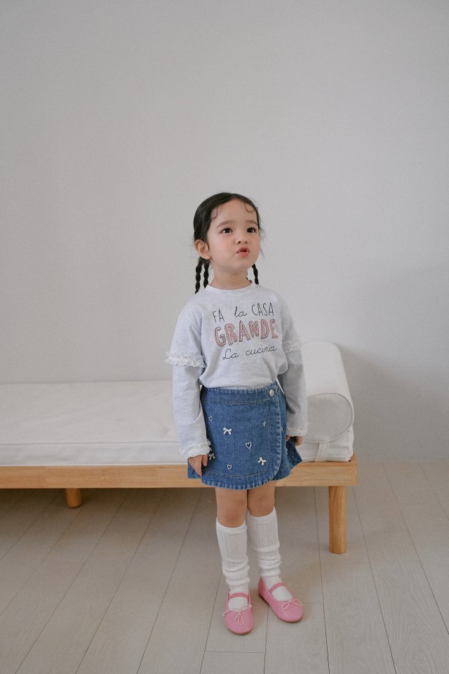 Momo Ann - Korean Children Fashion - #prettylittlegirls - Wrap Jeans Shorts - 8