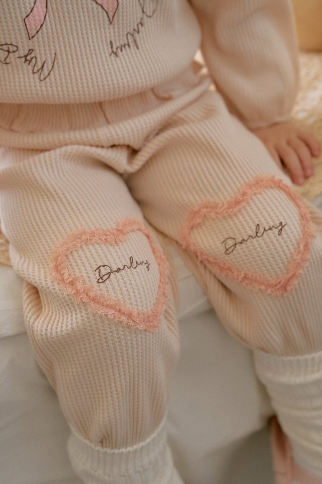 Momo Ann - Korean Children Fashion - #stylishchildhood - Waffle Top Bottom Set - 2
