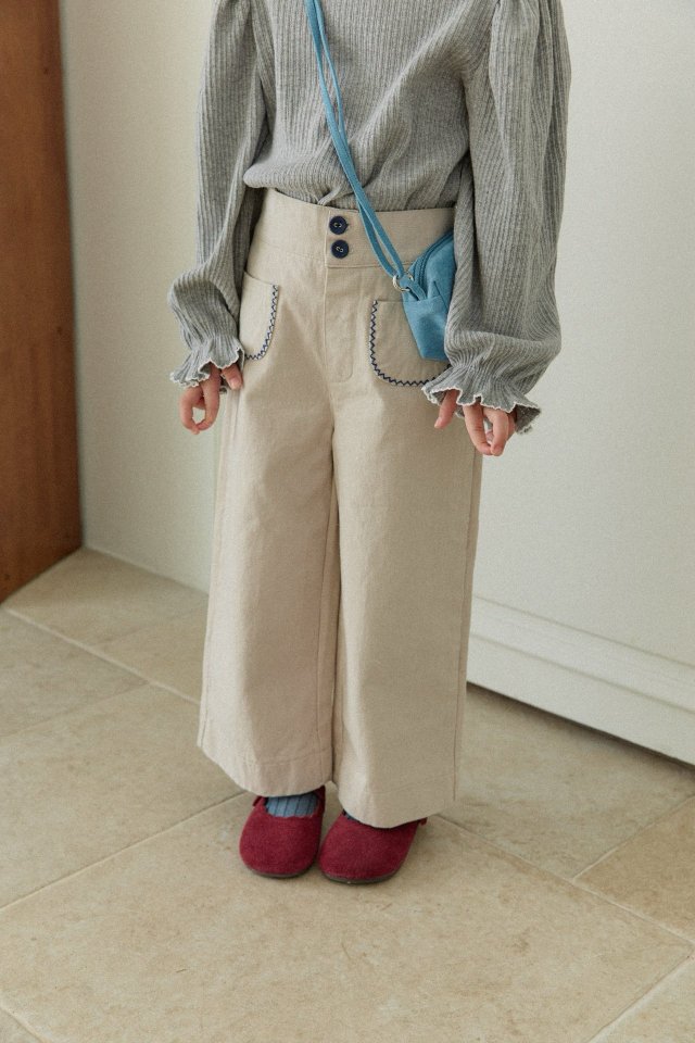 Mon Atelier - Korean Children Fashion - #designkidswear - Zigzag Pocket Pants - 8