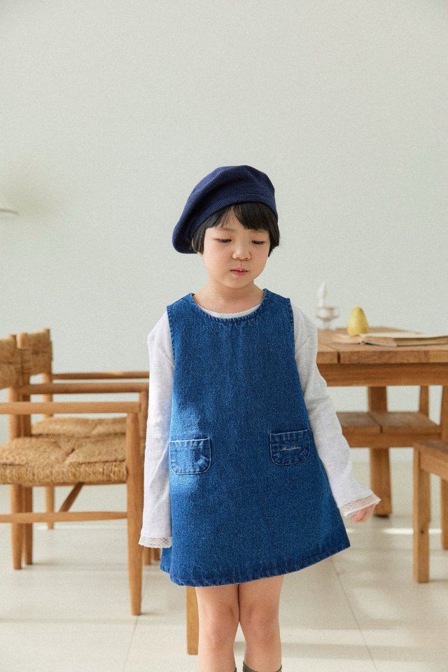 Mon Atelier - Korean Children Fashion - #designkidswear - Mini Denim One-piece - 4