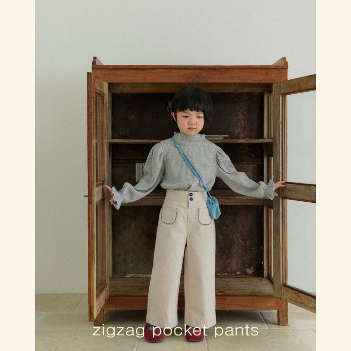 Mon Atelier - Korean Children Fashion - #littlefashionista - Zigzag Pocket Pants