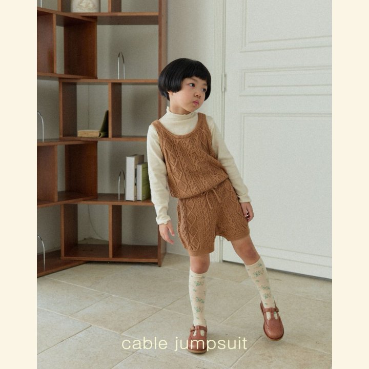Mon Atelier - Korean Children Fashion - #toddlerclothing - Cable Jumpsuit