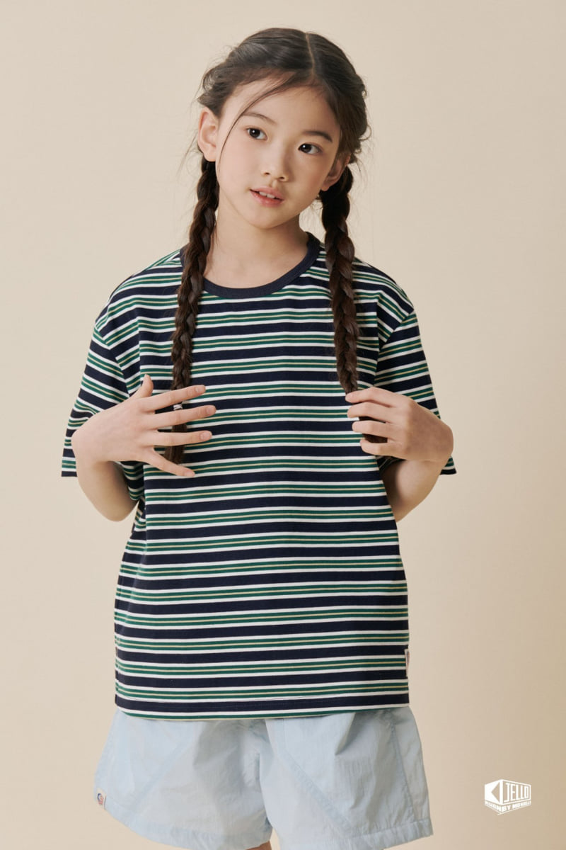 Monjello - Korean Children Fashion - #discoveringself - Mint Stripe Tee - 7