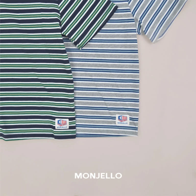 Monjello - Korean Children Fashion - #kidsstore - Mint Stripe Tee - 10