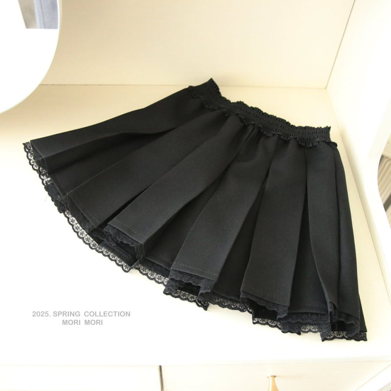 Mori Mori - Korean Children Fashion - #kidsshorts - Lace Pleated Skirt