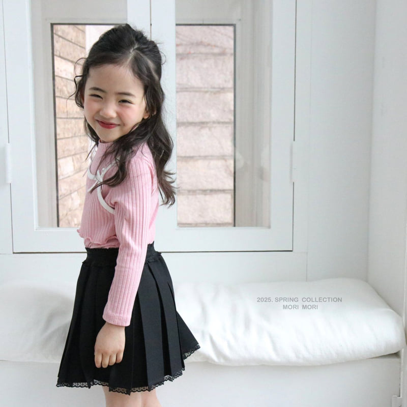 Mori Mori - Korean Children Fashion - #kidzfashiontrend - Lace Pleated Skirt - 3