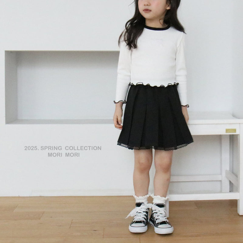 Mori Mori - Korean Children Fashion - #stylishchildhood - Lace Pleated Skirt - 11