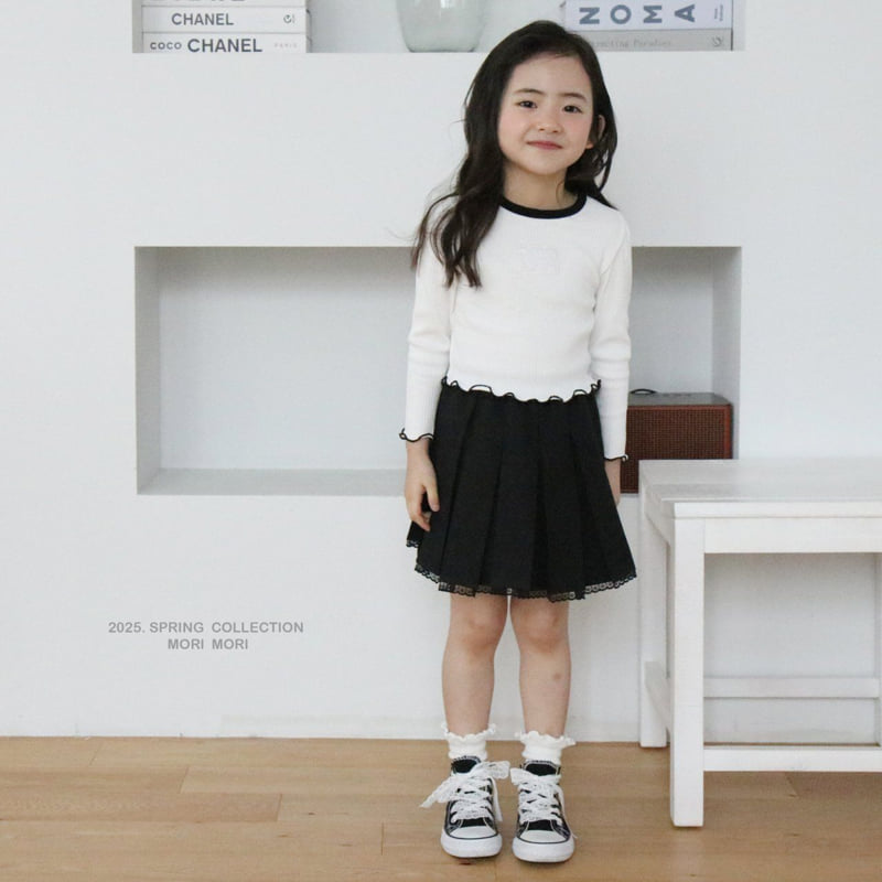 Mori Mori - Korean Children Fashion - #todddlerfashion - Lace Pleated Skirt - 9
