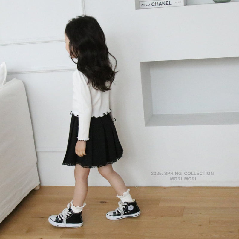 Mori Mori - Korean Children Fashion - #toddlerclothing - Lace Pleated Skirt - 10
