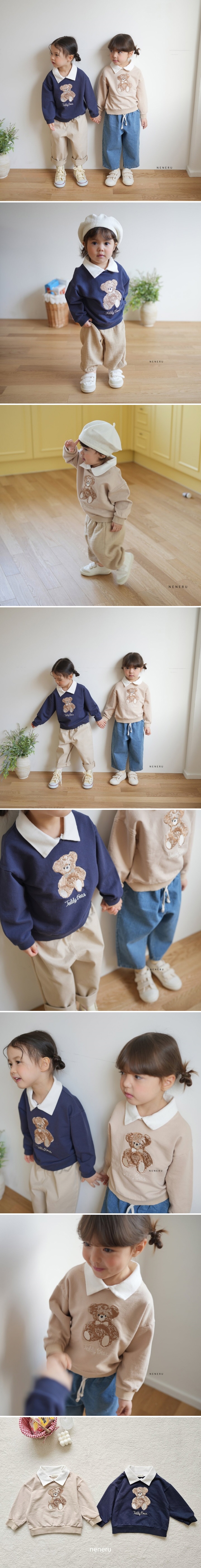Neneru - Korean Baby Fashion - #babyfever - Bear Collar Tee