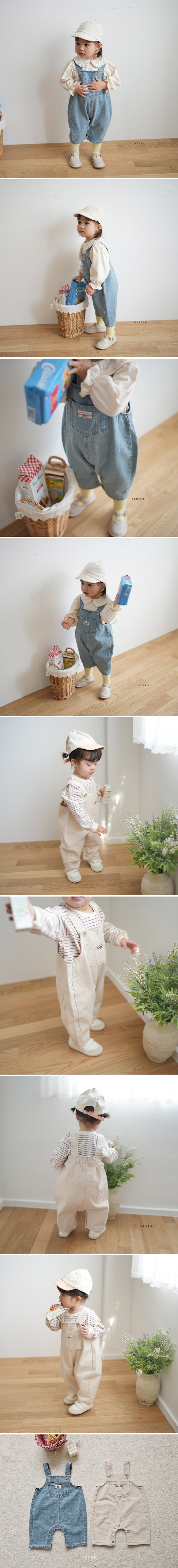 Neneru - Korean Baby Fashion - #babygirlfashion - Bebe Linda Denim Jumpsuit