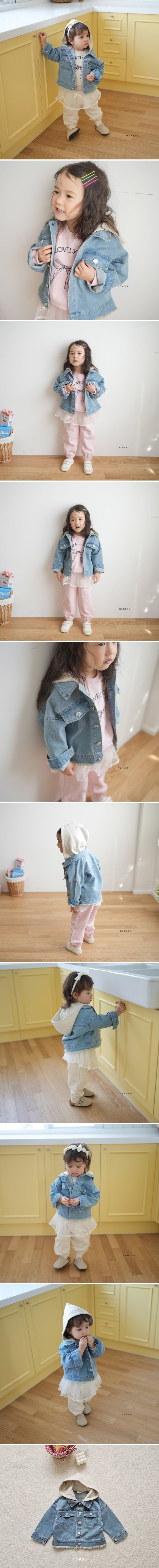 Neneru - Korean Baby Fashion - #babyoutfit - Markte Hood Denim Jacket