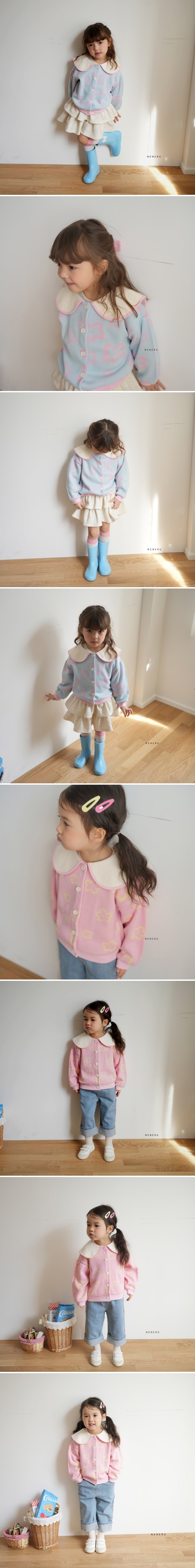 Neneru - Korean Baby Fashion - #onlinebabyshop - Flower Cardigan