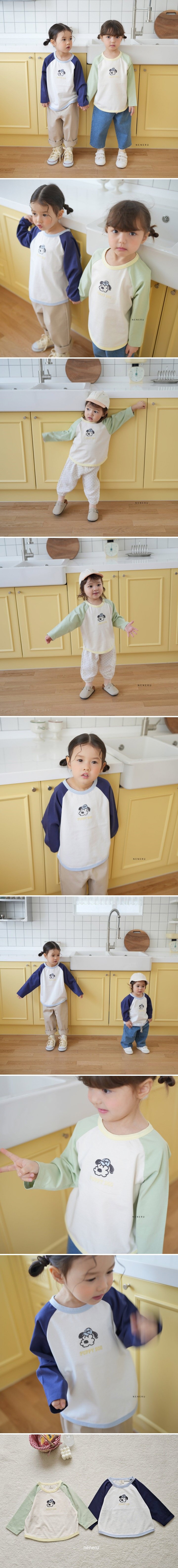 Neneru - Korean Baby Fashion - #smilingbaby - Puppy Raglan Tee