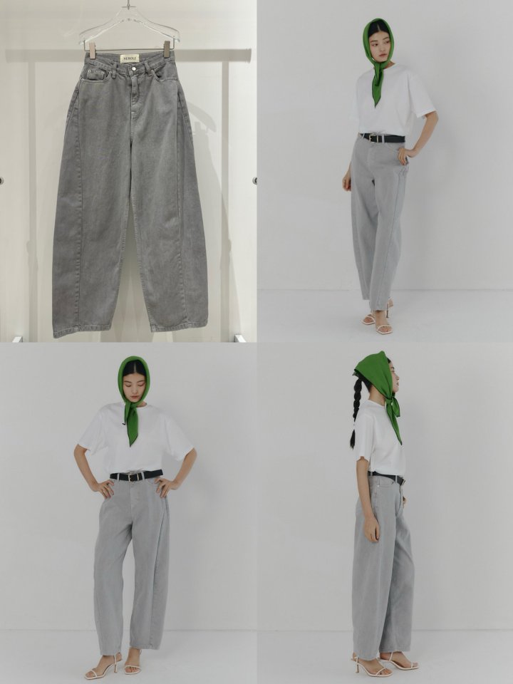 Neroli36 - Korean Women Fashion - #momslook - Curve Denim Pants - 2
