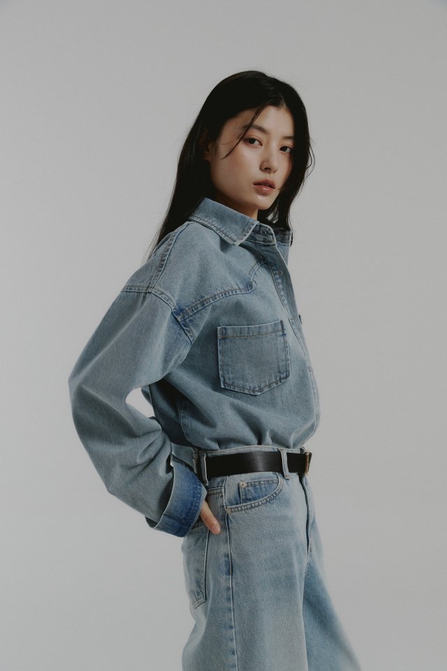 Neroli36 - Korean Women Fashion - #momslook - Salt Denim Shirt - 7