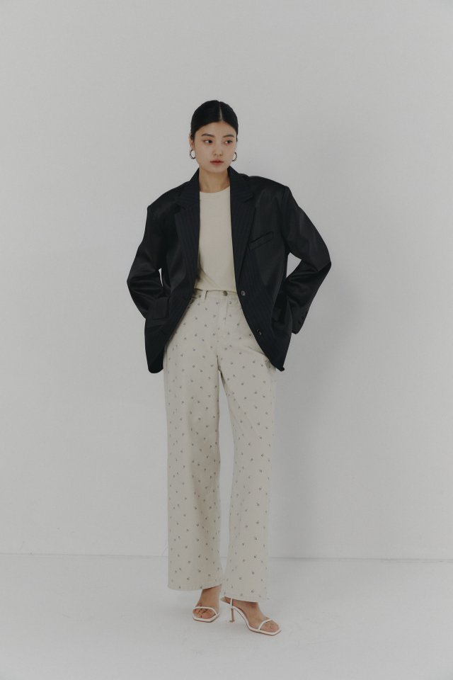 Neroli36 - Korean Women Fashion - #momslook - Flower Straight Pants - 5