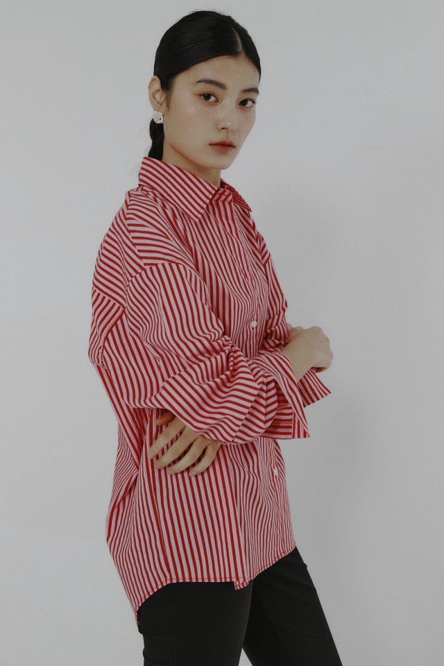 Neroli36 - Korean Women Fashion - #momslook - Wendy Stripe Shirt - 6