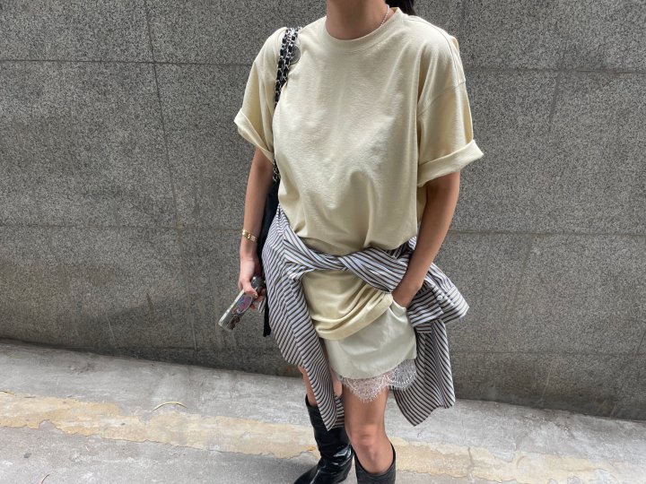 Neroli36 - Korean Women Fashion - #momslook - H Avec Tee - 6