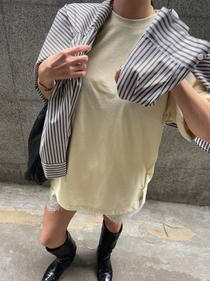 Neroli36 - Korean Women Fashion - #momslook - H Avec Tee - 8