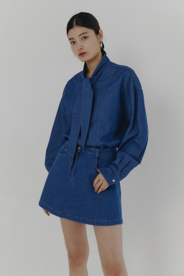 Neroli36 - Korean Women Fashion - #pursuepretty - Tie Denim Shirt - 11
