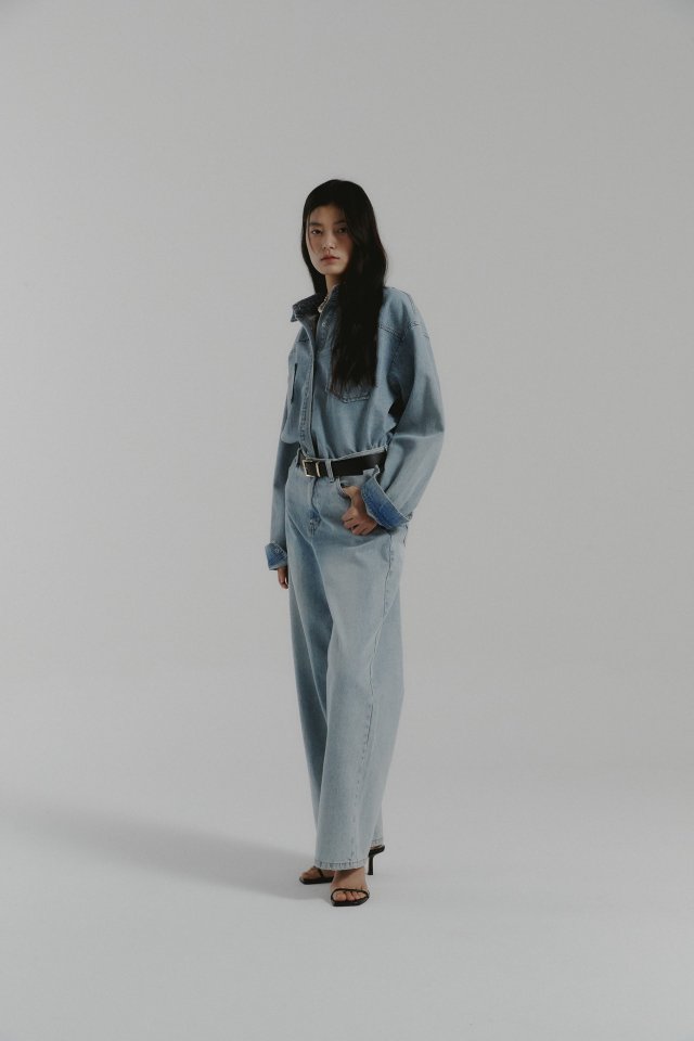 Neroli36 - Korean Women Fashion - #vintagekidsstyle - Salt Denim Shirt - 12